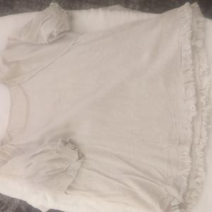 No label linen cotton blend peasant shirt. Estimate to be size large.